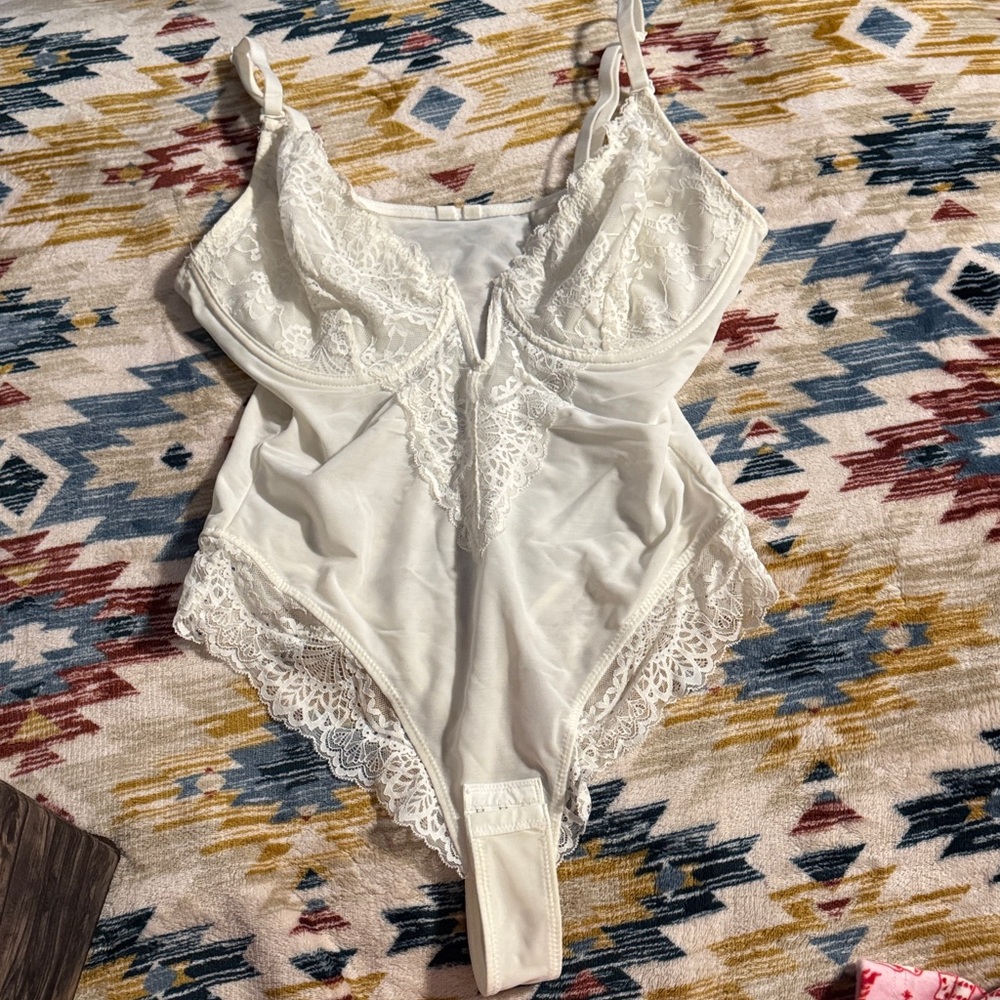 Elegant White Lace Bodysuit